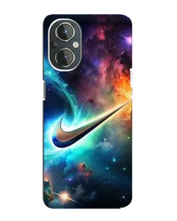 Чехол для OnePlus Nord N20 с картинкой «Космический Nike Swoosh»