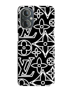Чехол для OnePlus Nord N20 с картинкой «Черно-белый узор LV»