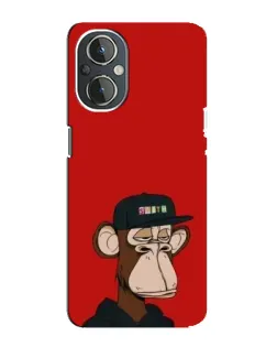 Чехол для OnePlus Nord N20 с картинкой «Bored Ape — красный фон»