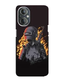 Чехол для OnePlus Nord N20 с картинкой «PUBG — огненный силуэт»