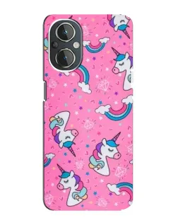 Чехол для OnePlus Nord N20 с картинкой «Unicorn паттерн розовый»