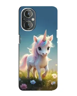 Чехол для OnePlus Nord N20 с картинкой «Единорог на поляне»