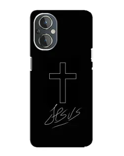Чехол для OnePlus Nord N20 с картинкой «Графический крест Jesus»