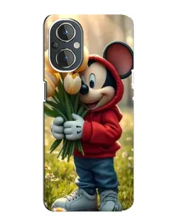 Чехол для OnePlus Nord N20 с картинкой «Микки с тюльпанами»