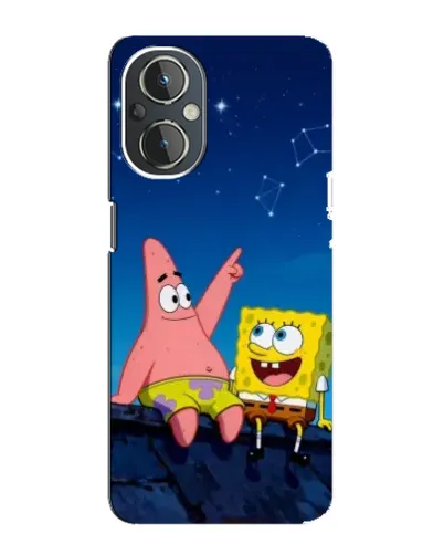 Чехол для OnePlus Nord N20 с картинкой «Губка Боб и Патрик ночью»