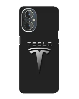 Чехол для OnePlus Nord N20 с картинкой «Стальной логотип Tesla»