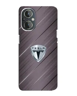 Чехол для OnePlus Nord N20 с картинкой «Металлическая текстура Tesla»