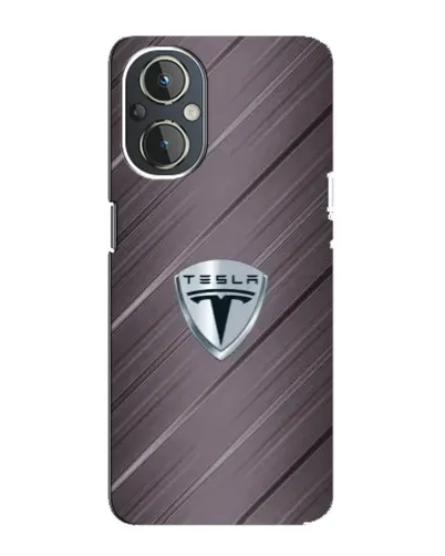 Чехол для OnePlus Nord N20 с картинкой «Металлическая текстура Tesla»