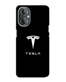 Чехол для OnePlus Nord N20 с картинкой «Tesla White Logo»
