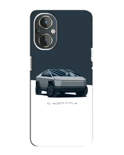 Чехол для OnePlus Nord N20 с картинкой «Серебристый Cybertruck Tesla»