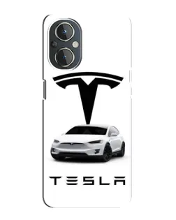 Чехол для OnePlus Nord N20 с картинкой «Tesla White Style»