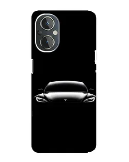 Чехол для OnePlus Nord N20 с картинкой «Фары Tesla Night»