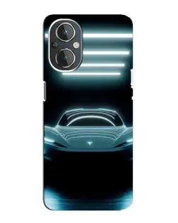 Чехол для OnePlus Nord N20 с картинкой «Tesla в неоне»