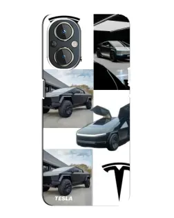 Чехол для OnePlus Nord N20 с картинкой «Коллаж Cybertruck Tesla»