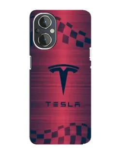 Чехол для OnePlus Nord N20 с картинкой «Тесла красный карбон»