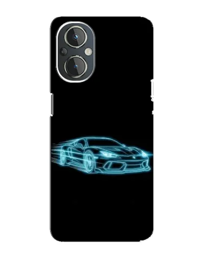 Чехол для OnePlus Nord N20 с картинкой «Неоновый контур Lamborghini»