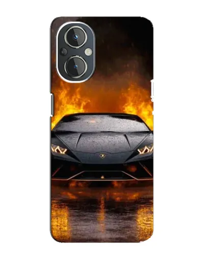 Чехол для OnePlus Nord N20 с картинкой «Lamborghini в огне»
