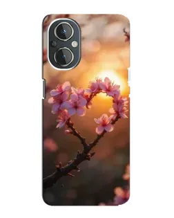 Чехол для OnePlus Nord N20 с картинкой «Розовый цвет сердце на фоне заката» Чехол для OnePlus Nord N20 с картинкой «Розовый цвет сердце на фоне заката»