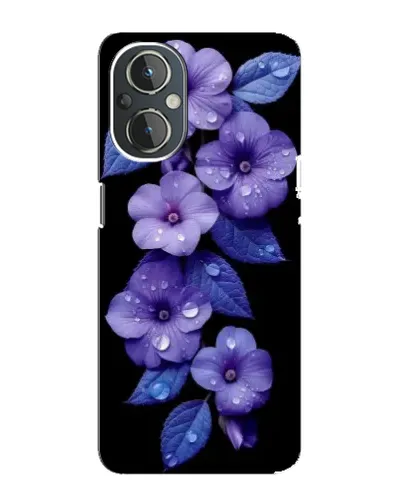 Чехол для OnePlus Nord N20 с картинкой «Фиолетовые цветы с росою»