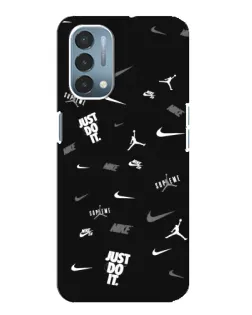 Чехол для OnePlus Nord N200 5G (DE211) с картинкой «Nike Black Pattern» Чехол для OnePlus Nord N200 5G (DE211) с картинкой «Nike Black Pattern»