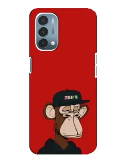 Чехол для OnePlus Nord N200 5G (DE211) с картинкой «Bored Ape — красный фон» Чехол для OnePlus Nord N200 5G (DE211) с картинкой «Bored Ape — красный фон»