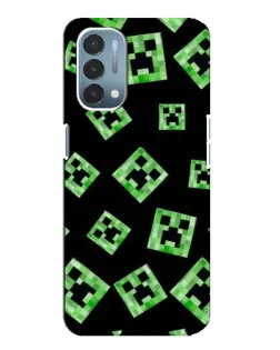 Чехол для OnePlus Nord N200 5G (DE211) с картинкой «Паттерн с криперами»