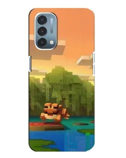 Чехол для OnePlus Nord N200 5G (DE211) с картинкой «Майнкрафт закат солнца»
