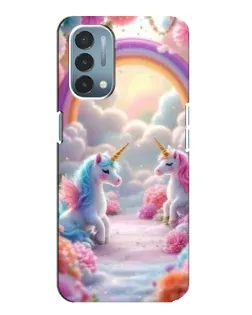 Чехол для OnePlus Nord N200 5G (DE211) с картинкой «Радуга и единороги» Чехол для OnePlus Nord N200 5G (DE211) с картинкой «Радуга и единороги»