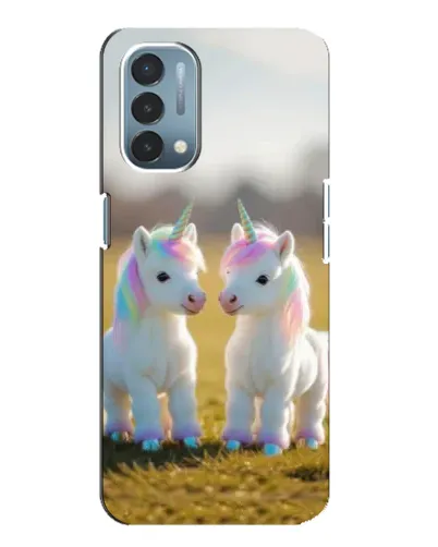 Чехол для OnePlus Nord N200 5G (DE211) с картинкой «Пара единорогов»