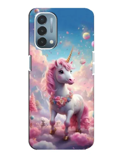 Чехол для OnePlus Nord N200 5G (DE211) с картинкой «Единорог среди облаков»