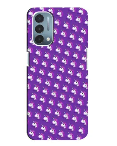 Чехол для OnePlus Nord N200 5G (DE211) с картинкой «Единороги на фиолетовом»