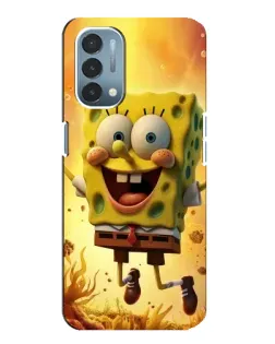 Чехол для OnePlus Nord N200 5G (DE211) с картинкой «Губка Боб прыгает»