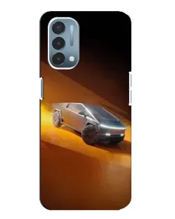 Чехол для OnePlus Nord N200 5G (DE211) с картинкой «Cybertruck в пустыне»