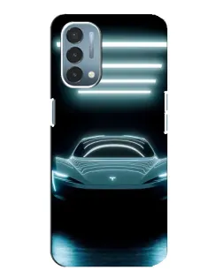 Чехол для OnePlus Nord N200 5G (DE211) с картинкой «Tesla в неоне»