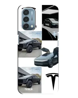 Чехол для OnePlus Nord N200 5G (DE211) с картинкой «Коллаж Cybertruck Tesla»