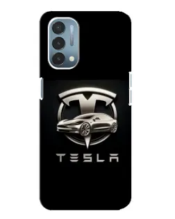 Чехол для OnePlus Nord N200 5G (DE211) с картинкой «Tesla — серебристое авто»