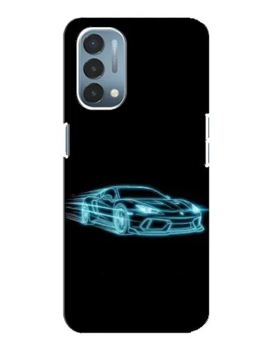 Чехол для OnePlus Nord N200 5G (DE211) с картинкой «Неоновый контур Lamborghini»