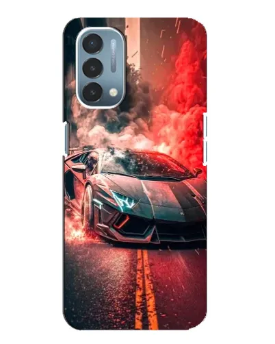 Чехол для OnePlus Nord N200 5G (DE211) с картинкой «Lamborghini красный дым»