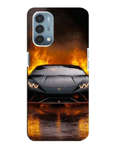Чехол для OnePlus Nord N200 5G (DE211) с картинкой «Lamborghini в огне»