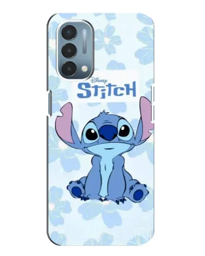 Чехол для OnePlus Nord N200 5G (DE211) с картинкой «Stitch среди цветов»