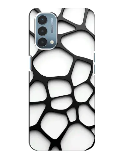 Чехол для OnePlus Nord N200 5G (DE211) с картинкой «Белая объемная сетка»