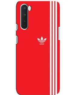 Чехол для OnePlus Nord с картинкой «Красный минимализм Adidas»