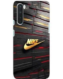 Чохол для OnePlus Nord з картинкою «Золотий Nike на металі»