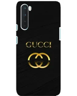 Чехол для OnePlus Nord с картинкой «Золотой логотип Gucci»