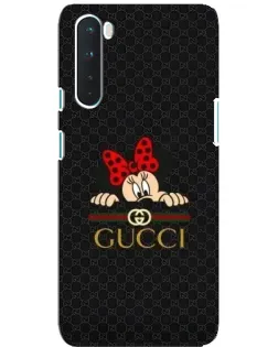 Чехол для OnePlus Nord с картинкой «Минни Маус Gucci — черный»