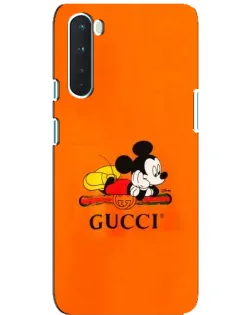 Чехол для OnePlus Nord с картинкой «Микки Маус Gucci — оранж»