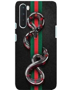 Чехол для OnePlus Nord с картинкой «Gucci — змея на полосе»