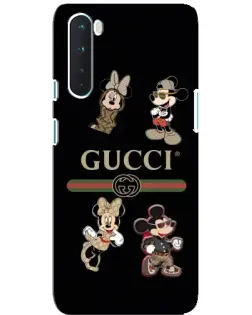 Чехол для OnePlus Nord с картинкой «Gucci — герои Disney и монограмма»