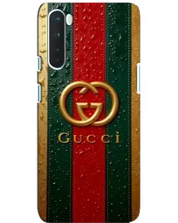 Чехол для OnePlus Nord с картинкой «Gucci — фирменная полоса и золото»