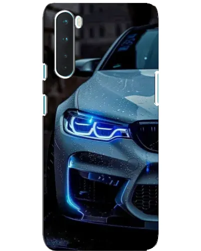 Чохол для OnePlus Nord з картинкою «Погляд BMW з синіми фарами»